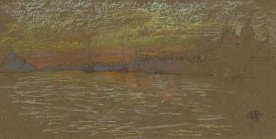 El Riva — Puesta de sol: rojo y dorado de James McNeill Whistler