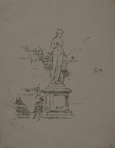 La estatua, Jardines de Luxemburgo de James Abbott McNeill Whistler
