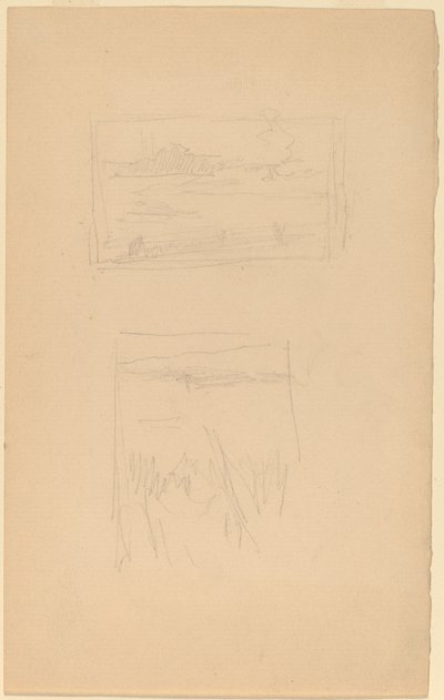 Dos bocetos de paisajes colgados en la Sociedad de Artistas Británicos de James Abbott McNeill Whistler