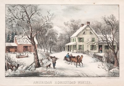Hogar americano, invierno de James Merritt Ives