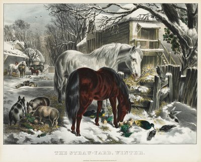 Patio de paja, invierno de James Merritt Ives
