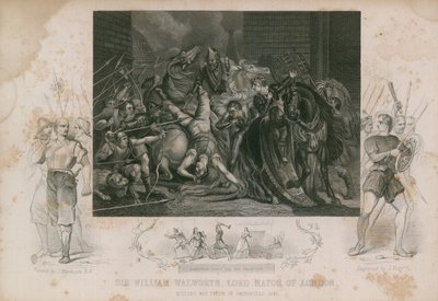 Sir William Walworth, alcalde de Londres, matando a Wat Tyler en Smithfield (grabado) de James Northcote