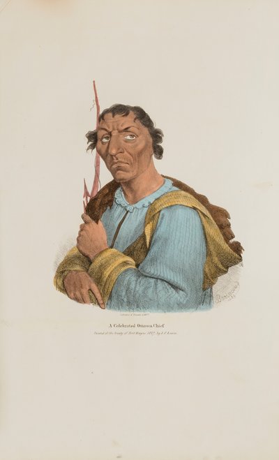 Un célebre jefe otwa, de The Aboriginal Portfolio de James Otto Lewis