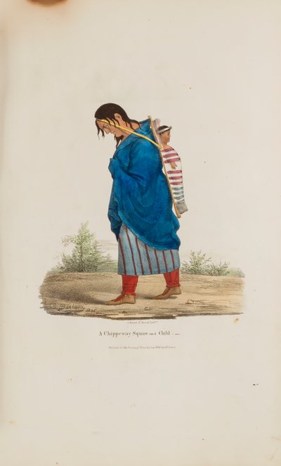 Una mujer y un niño chippeway, de The Aboriginal Portfolio de James Otto Lewis