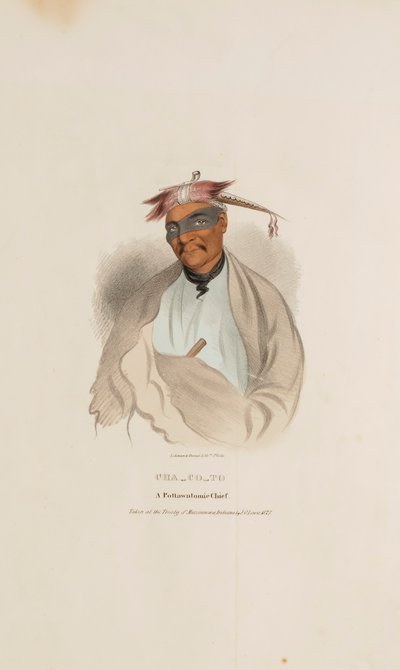 CHA-CO-TO, Un Jefe Pottowattomie, de The Aboriginal Portfolio de James Otto Lewis