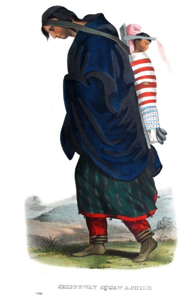 Mujer y niño Chippeway (Ojibwe) de James Otto Lewis