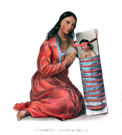 Mujer y niño Chippewa (Ojibwe) de James Otto Lewis