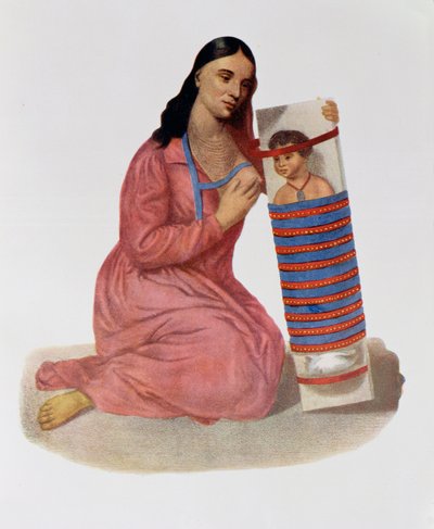 Madre e hijo Chippeway, 1826, ilustración de 