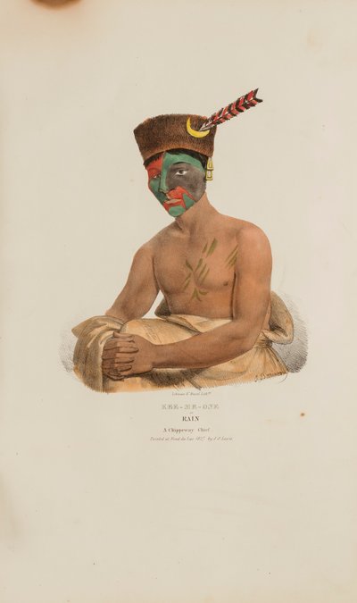 KEE-ME-ONE o Rain; A Chippeway Chief, de The Aboriginal Portfolio de James Otto Lewis