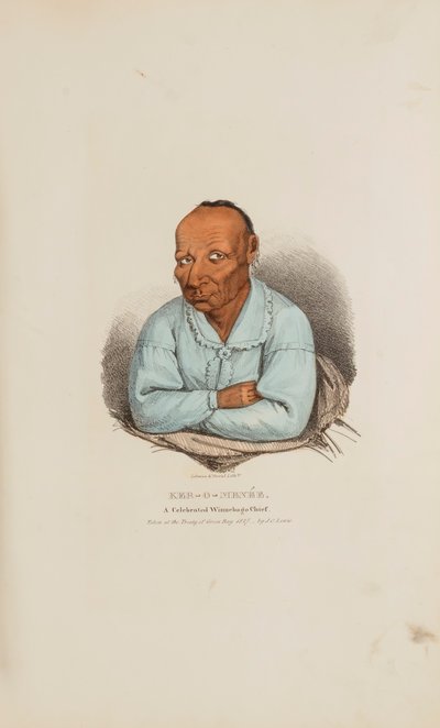 KER-O-MENEE; un célebre jefe winnebago, de The Aboriginal Portfolio de James Otto Lewis
