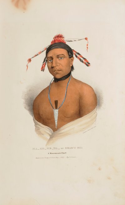 MA-KO-ME-TA o el Aceite del Oso; Un Jefe de Monomonie, de The Aboriginal Portfolio de James Otto Lewis
