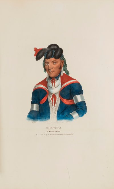 MI-A-QU-A; Un jefe de Miami, de The Aboriginal Portfolio de James Otto Lewis