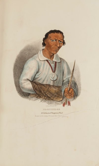PE-SCHICK-EE; Un Célebre Jefe Chippeway, de The Aboriginal Portfolio de James Otto Lewis