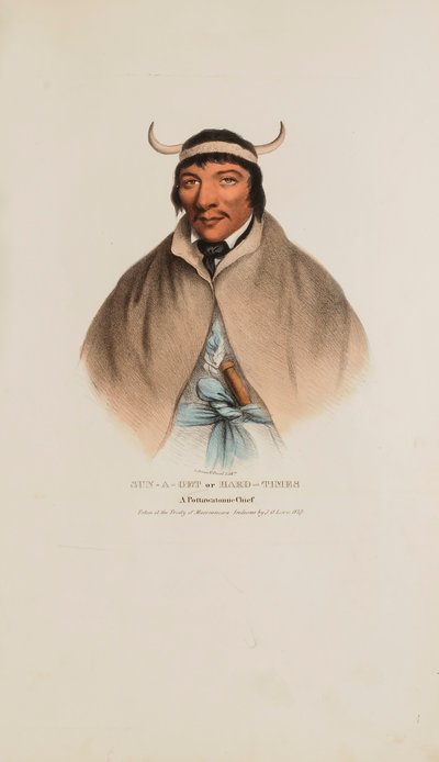 SUN-A-GET or Hard Times; A Pottawatomie Chief, de The Aboriginal Portfolio de James Otto Lewis