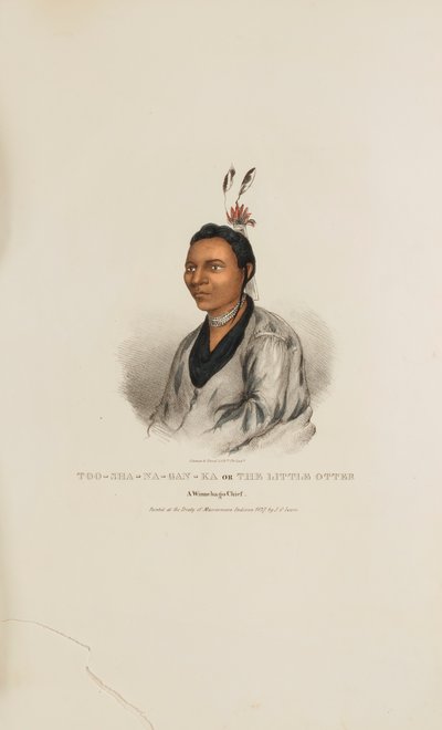 TOO-SHA-NA-GAN-KA o La Pequeña Nutria; Un Jefe Winnebago, de La Cartera Aborigen de James Otto Lewis