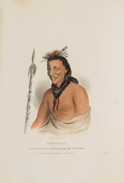 TSHU-GU-GA; un célebre jefe mitad winnebago y mitad francés, de The Aboriginal Portfolio de James Otto Lewis