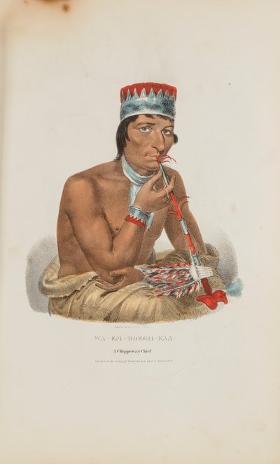 WA-EM-BOESH-KAA; Un Jefe Chippeway, de The Aboriginal Portfolio de James Otto Lewis