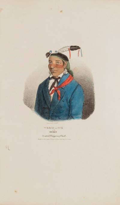 WEESH-CUB or the Sweet; A Noted Chippeway Chief, de The Aboriginal Portfolio de James Otto Lewis
