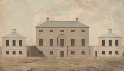 Shrubland Hall, Suffolk: Alzado de James Paine