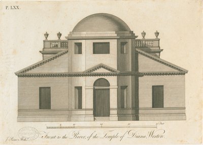 Weston-under-Lizard - El Templo de Diana: grabado, nd [c 1765-1770] de James Paine