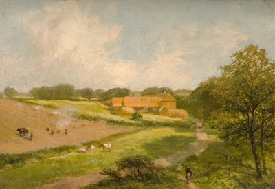 Paisaje con edificios de granja de James Peel