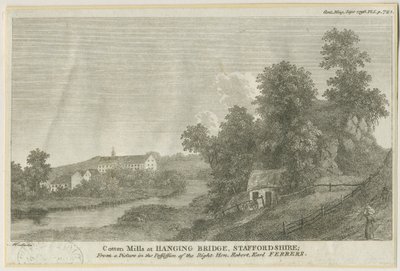 Mayfield - Puente colgante: grabado, nd [c 1796] de James Peller Malcolm