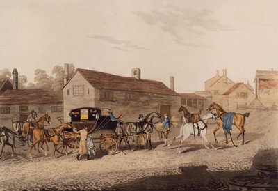 Cambiando caballos al carruaje de correo de James Pollard