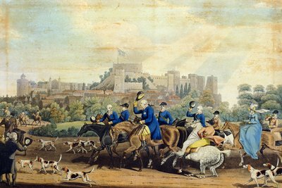Jorge III (1738-1820) regresando de cazar, grabado por M. Dubourg, 1820 de James Pollard