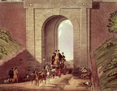 Túnel de Highgate, grabado por George Hunt, c.1830 de James Pollard