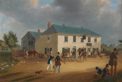 Exterior del Pike and Anchor Inn en Ponders End, Middlesex de James Pollard