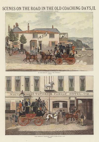 Escenas en el camino en los viejos días de diligencias de James Pollard