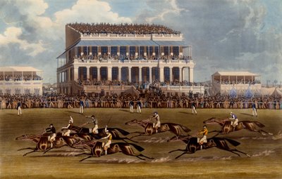 La tribuna principal en las carreras de Epsom, impresión hecha por Charles Hunt, 1836 de James Pollard