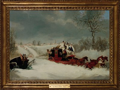El correo de Liverpool en una tormenta de nieve cerca de St. Albans, 1837 de James Pollard