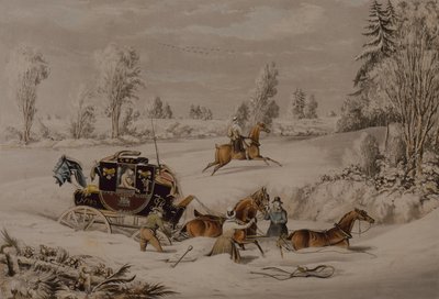 El carruaje de correo en una nevada de James Pollard