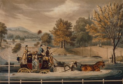 El coche de correos en una inundación de James Pollard