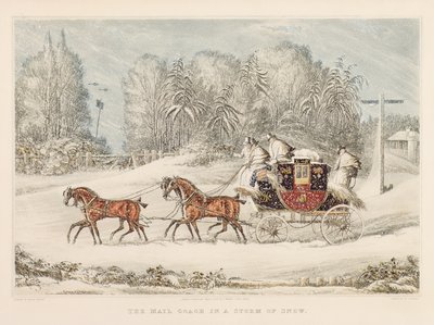 El coche de correos en una tormenta de nieve, 1825 de James Pollard