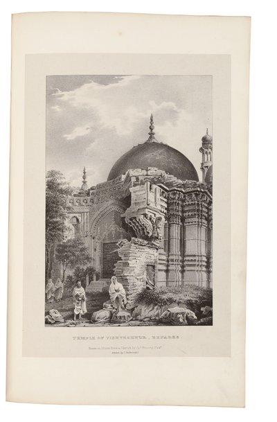 Templo de Vishweshwur, Benarés 1831-33 (litografía) de James Prinsep