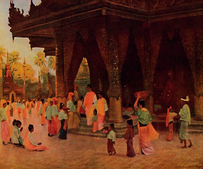Adoradores en un santuario de Gautama, 1913 de James Raeburn Middleton