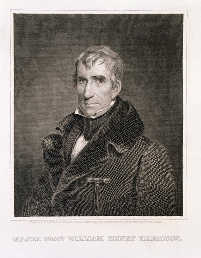 Mayor General William Henry Harrison, grabado por Richard W. Dodson de James Reid Lambdin