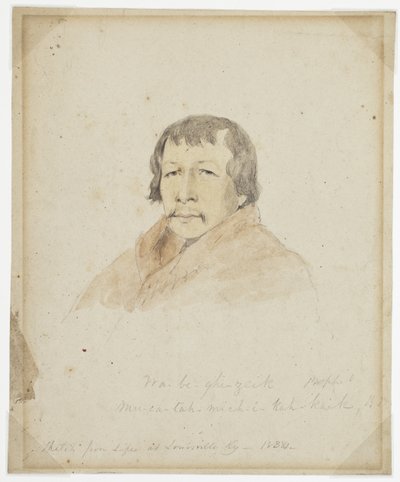 Retrato de Black Hawk y Na-Be-Ghi-Zeik de James Reid Lambdin