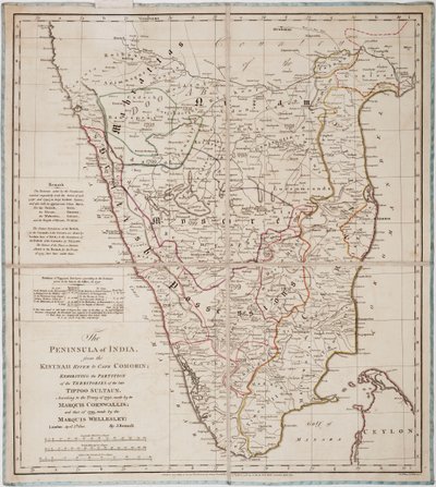 La península de la India desde el río Kistnah hasta el cabo Comorin de James Rennell
