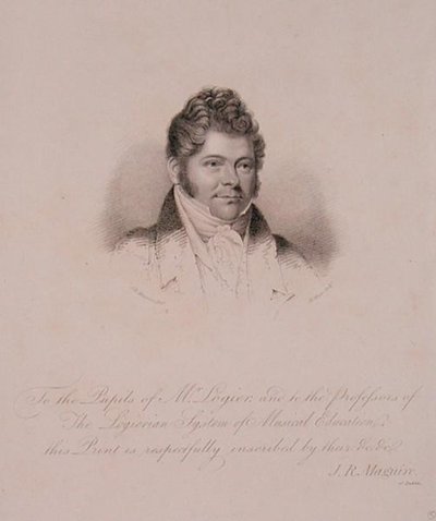 Retrato de Johann Bernhard Logier (1777-1846) grabado por H. Meyer de James Robert (after) Maguire