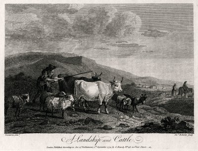 Un paisaje y ganado, 1774 de James Roberts