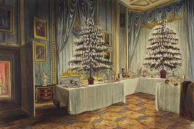 Árboles de Navidad de la duquesa de Kent en el Castillo de Windsor. 1850 de James Roberts