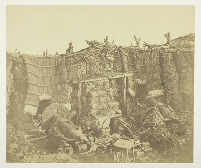Interior de la batería del cuartel (ruso), mostrando manteletes de James Robertson