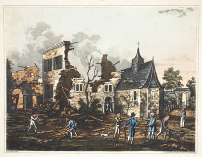 Castillo de Hougoumont: Una vista del interior reducido a un montón de ruinas de James Rouse