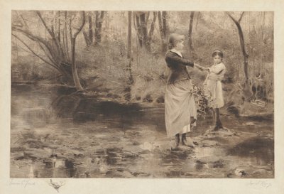 Sin título (Cruzando un arroyo en el bosque) de James S. King