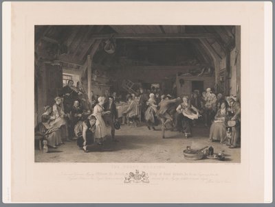 Banquete de boda en un granero The Penny Wedding (título sobre el objeto) de James S. Stewart