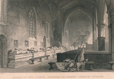 Pasillo de las Tumbas, Iglesia Chester-Le-Street, Durham, 1834 de James Sands