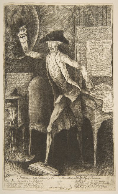 Frontispicio de la 2ª Edición de las Observaciones de Lord Stanhope sobre el Plan de Mr. Pitt de James Sayers